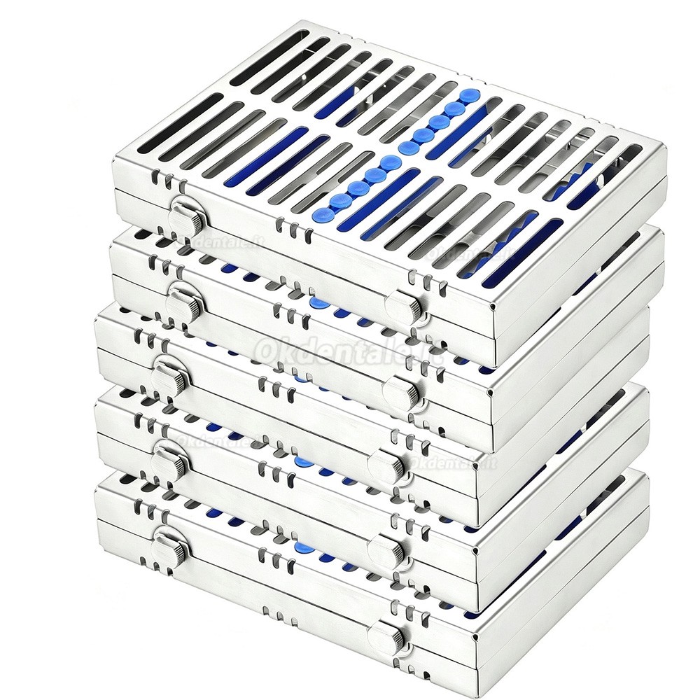 Cassetta di sterilizzazione per strumenti dentali da 5 pezzi (ogni cassetta contiene 10 strumenti dentali) Cassetta di sterilizzazione per strumenti dentali da 5 pezzi (ogni cassetta contiene 10 strumenti dentali)