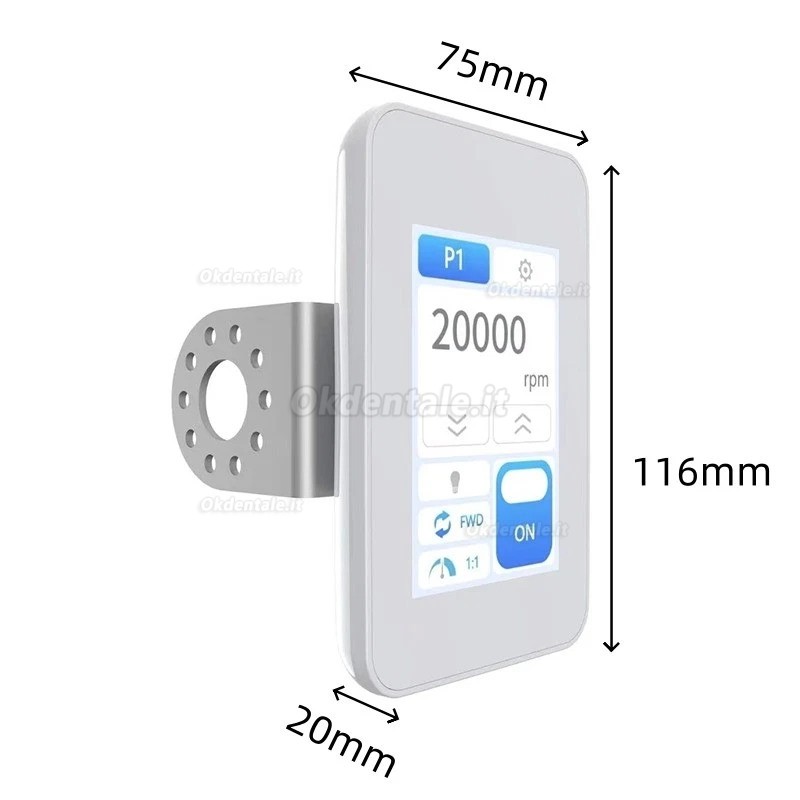 Micromotore elettrico brushless integrato per uso odontoiatrico (con touchscreen) Micromotore elettrico brushless integrato per uso odontoiatrico (con touchscreen)