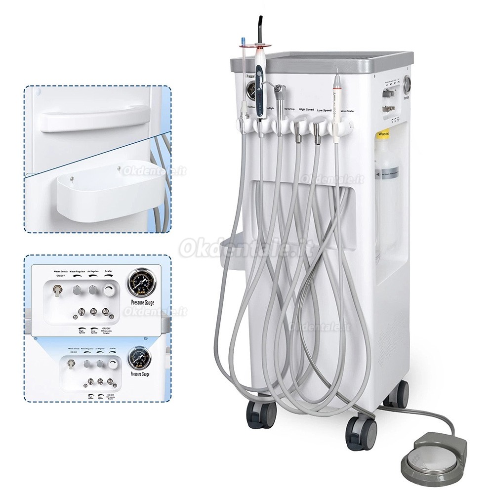 Portastrumenti per unità dentali ANZHI AZ-202-2 con compressore d'aria e scaler a ultrasuoni. Portastrumenti per unità dentali ANZHI AZ-202-2 con compressore d'aria e scaler a ultrasuoni.