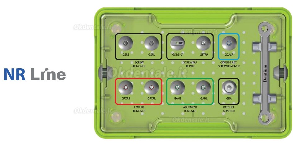 Kit Dentium XIP HELP (Dispositivo di fissaggio dell'impianto & Estrattore viti rotte per impianti)