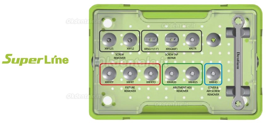 Kit Dentium XIP HELP (Dispositivo di fissaggio dell'impianto & Estrattore viti rotte per impianti)