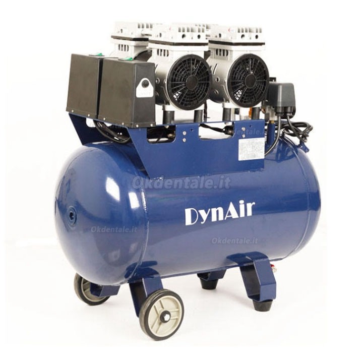Compressore senza olio odontoiatrico Dynamic DA7002 serbatoio da 50 litri 1,5 kW/2 HP Compressore senza olio odontoiatrico Dynamic DA7002 serbatoio da 50 litri 1,5 kW/2 HP