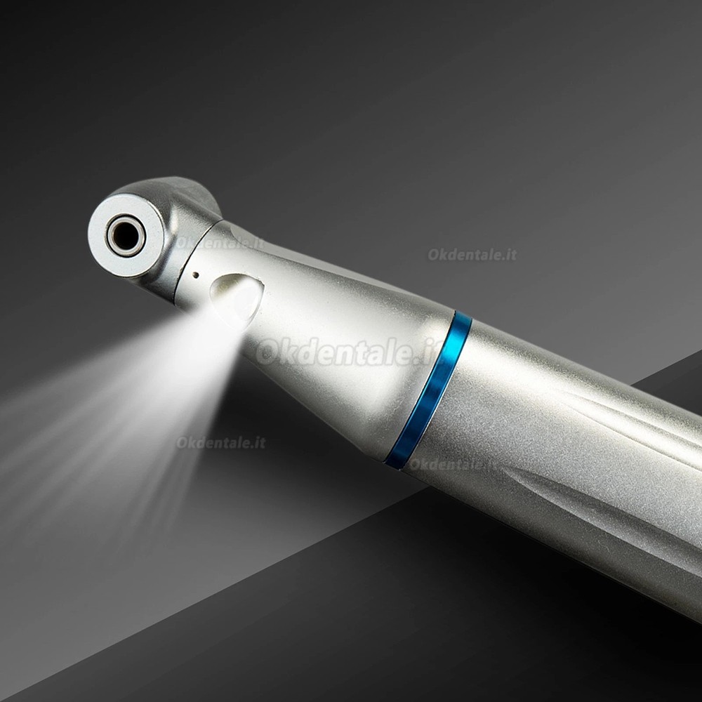 Contrangolo anello blu odontoiatrico con generatore LED interno e attacco di tipo E Contrangolo anello blu odontoiatrico con generatore LED interno e attacco di tipo E