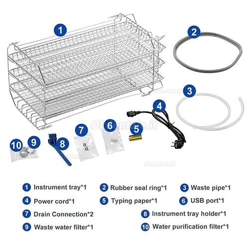 Sterilizzatore a vapore per autoclave dentale Fomos Foster Plus 17L/22L Classe B con stampante