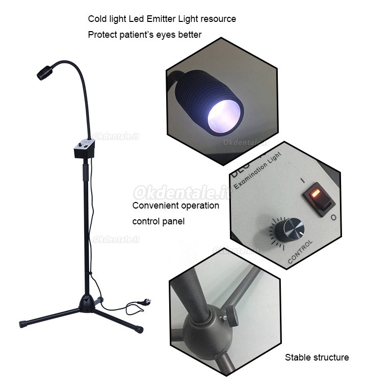 Greeloy GU-P101 Poltrona odontoiatrica portatile + GU-P102 Lampada operatoria dentale + GU-P103 Sgabelli pieghevoli portatili