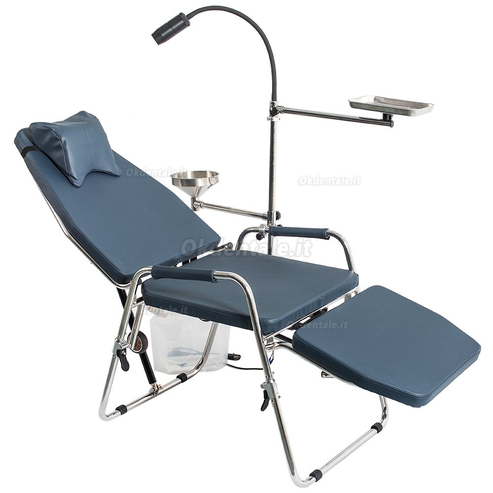 Greeloy GU-P101 Poltrona odontoiatrica portatile pieghevole con vassoio per strumenti e zaino