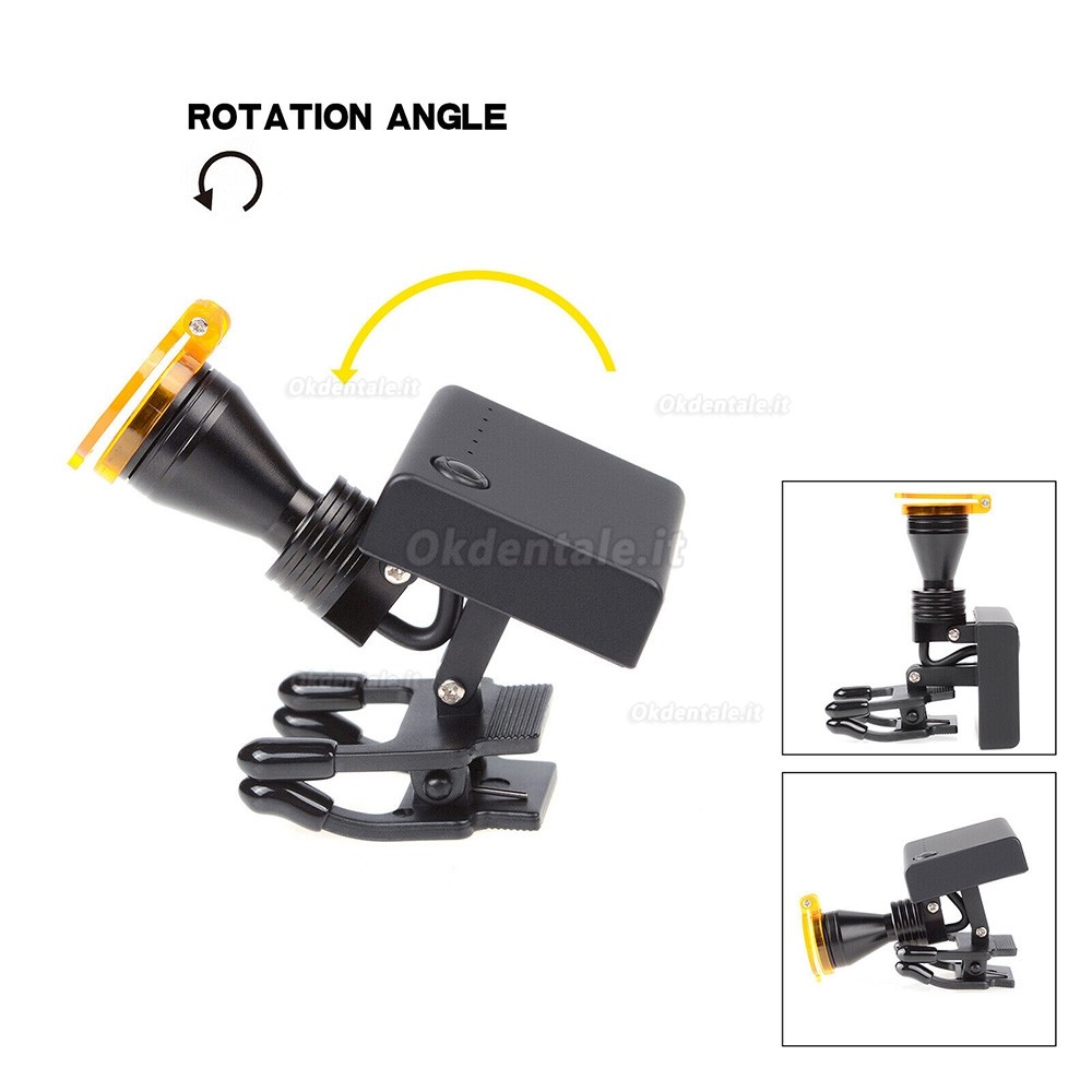 Lampada frontale a clip a LED 5W dentale con filtro ottico