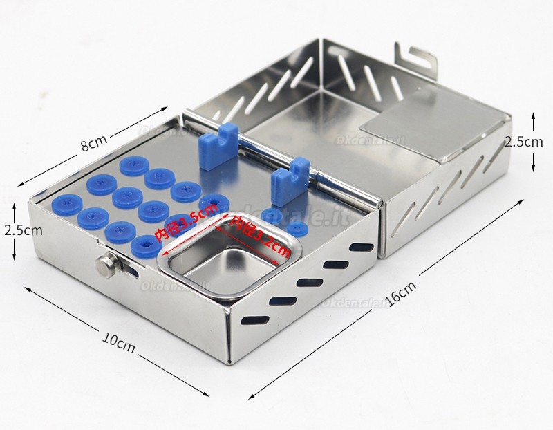 Nichrominox Scatola portaoggetti in acciaio inossidabile per strumenti chirurgici per impianti dentali (media)