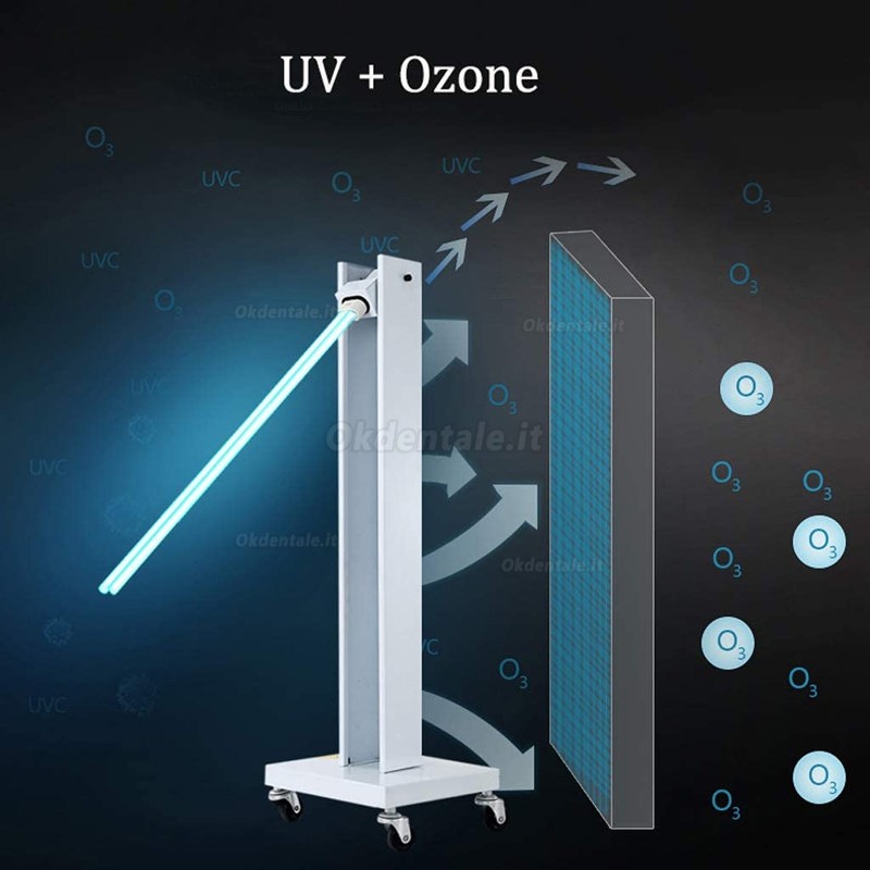Indoor Mobile UV Sterilizer Disinfection Lamp Germicidal UV Sterilizing Light with Wheels