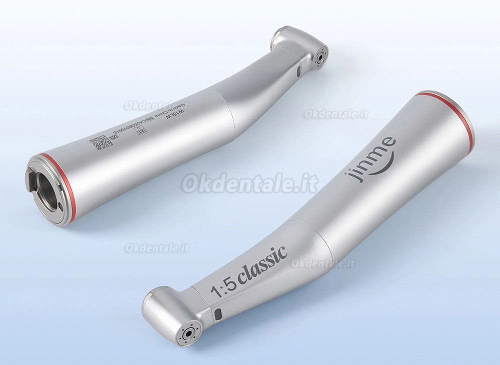 Manipolo contrangolo dentale Jinme W15LW 1:5 con fibra ottica e canale interno Manipolo contrangolo dentale Jinme W15LW 1:5 con fibra ottica e canale interno