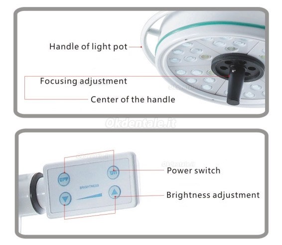 KD-2036D-3 36LED Lampada dentale a luce fredda senza ombre con profondità di illuminazione regolabile 72 W (a terra, con una base) 