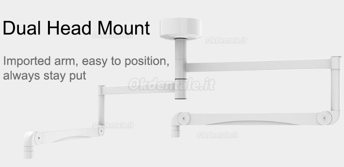 KWS KD-2072B-2 216W Two Headed Ceiling LED Surgical Exam Light Shadowless Lamp