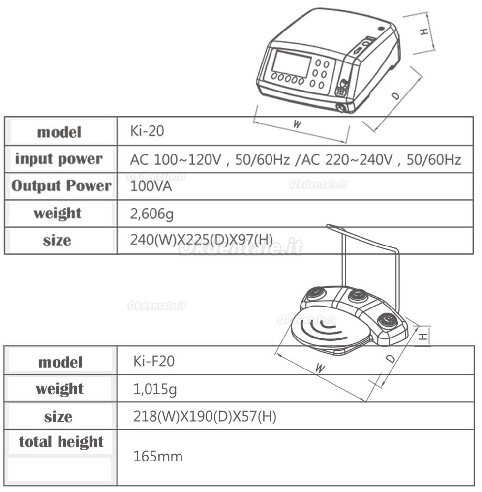 SAEYANG Krafit Ki-20 Motore Chirurgico Implantologia Sistema Con Manipolo Implantare 20:1 + LED Lampe