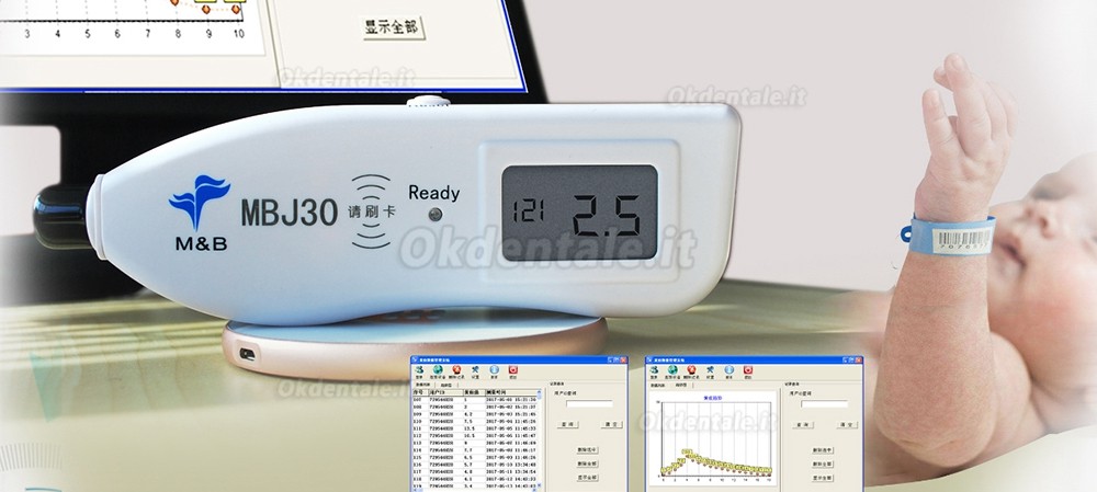 M&B J30 Neonatal Transcutaneous Bilirubin Meter Portable M&B J30 Bilirrubinómetro transcutáneo bilirubinómetro neonatale misuratore di ittero Bilirubinometer