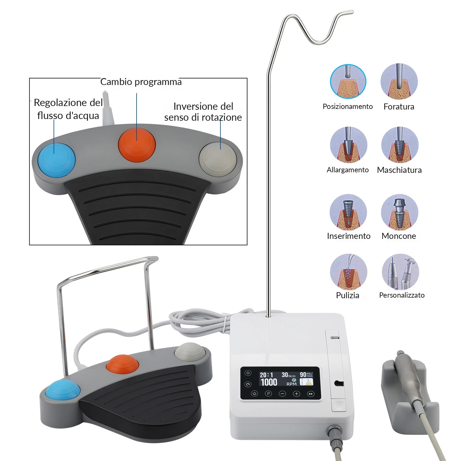 Sistema per implantologia dentale PLH PLH-VM3 &ndash; Motore chirurgico brushless