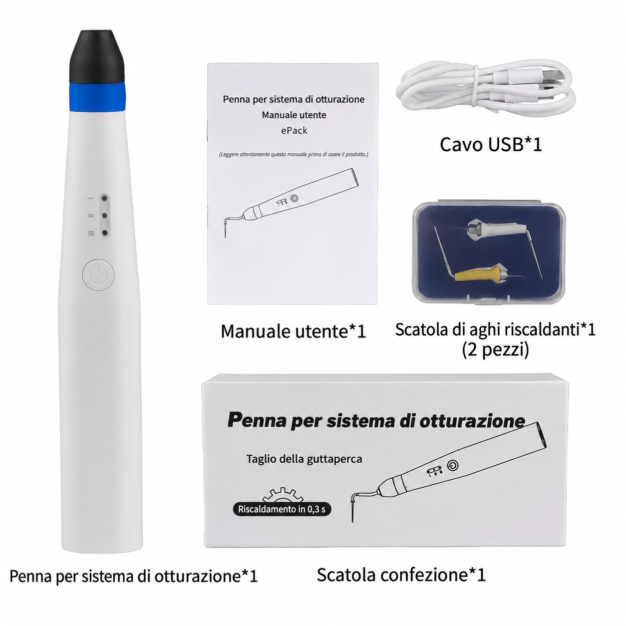 Sistema di otturazione endodontica / Gutta Percha Penna con 2 punte