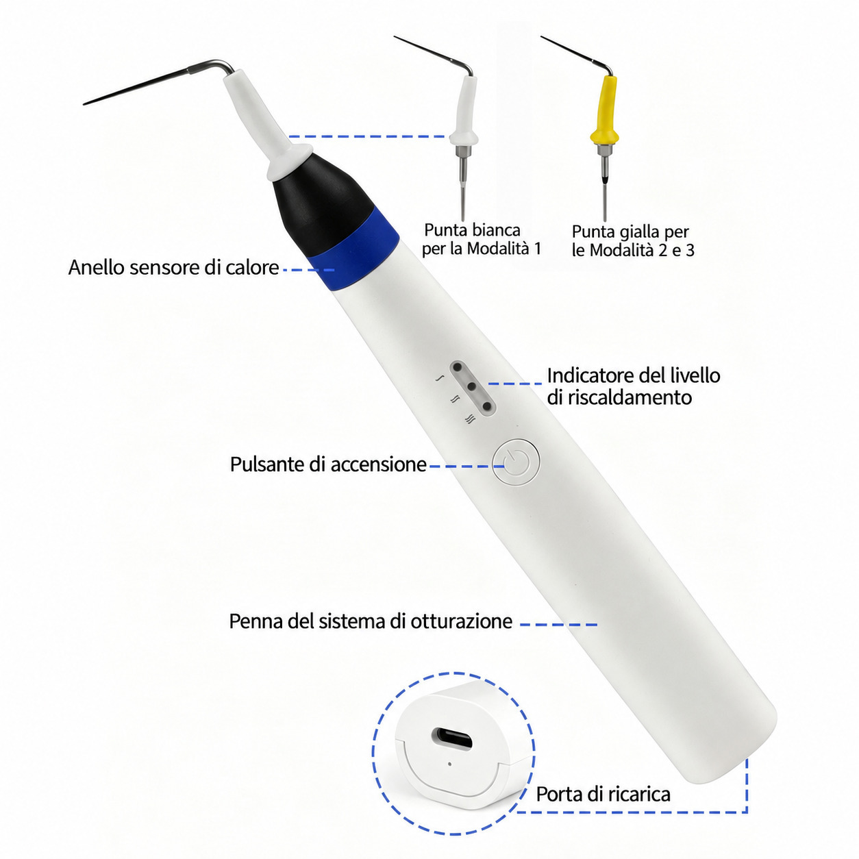 Sistema di otturazione endodontica / Gutta Percha Penna con 2 punte