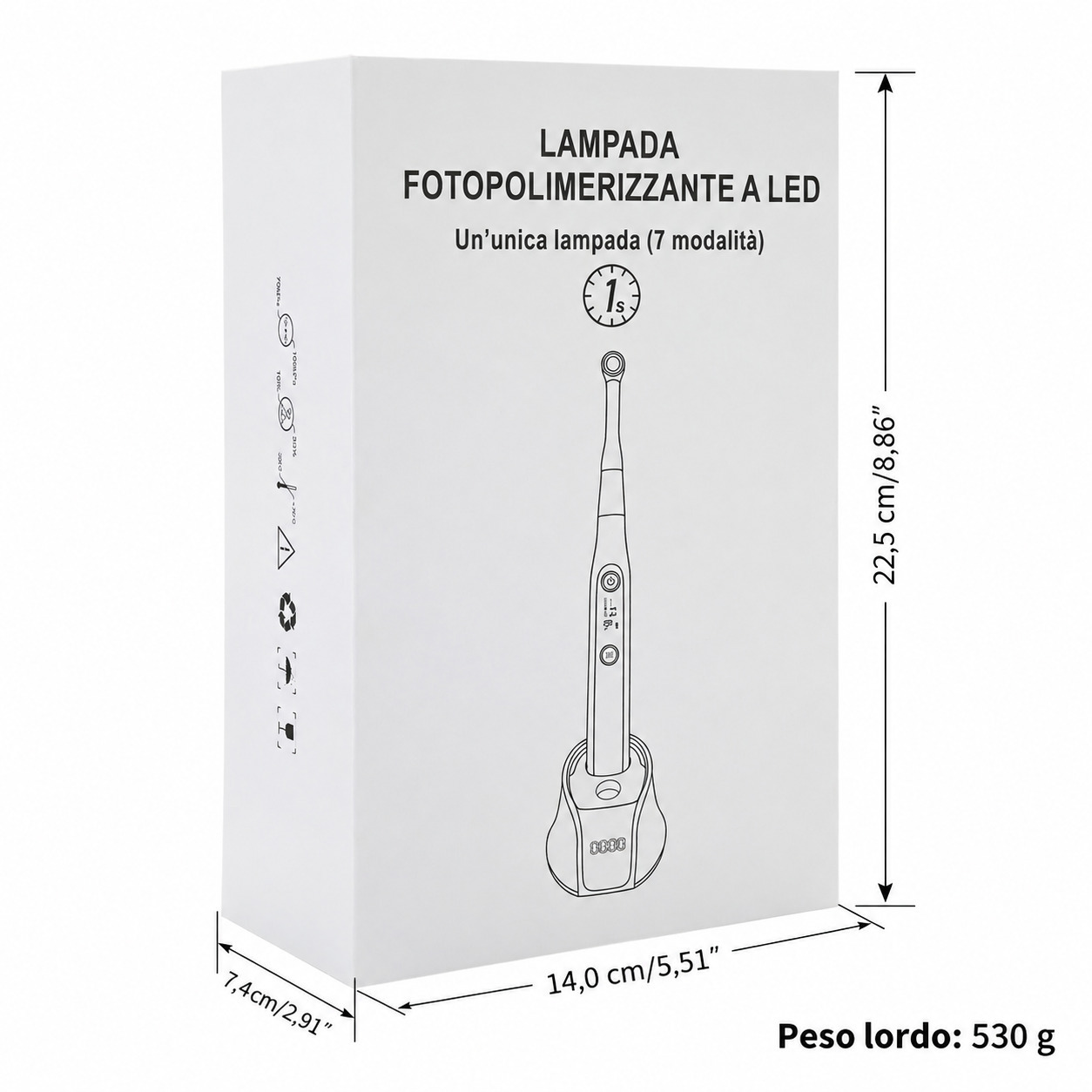 Lampada fotopolimerizzatrice dentale PULIHUA PLH-320, 3000 mW/cm², con 7 modalità di funzionamento Lampada fotopolimerizzatrice dentale PULIHUA PLH-320, 3000 mW/cm², con 7 modalità di funzionamento