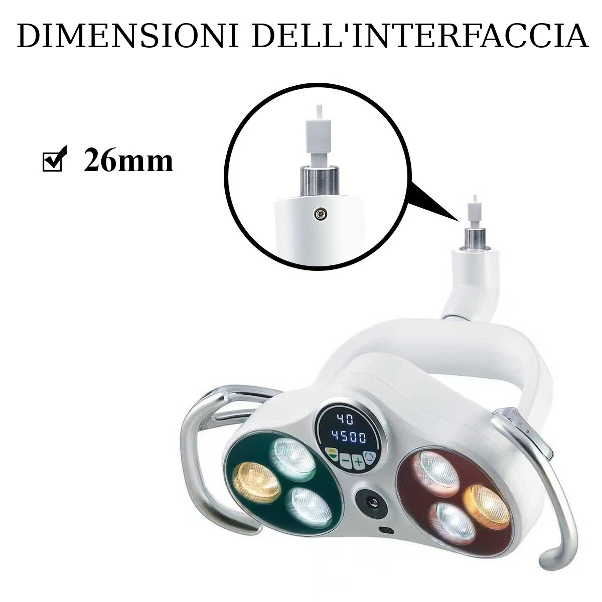 Lampada scialitica a LED odontoiatria KY KY-P183, 26 mm con videocamera wireless