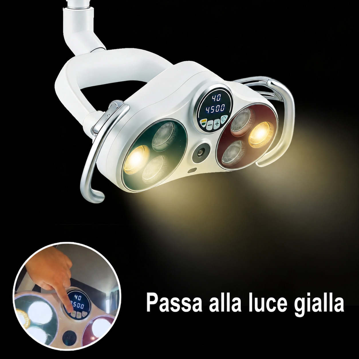 Lampada operatoria dentale a LED da montato a soffitto KY KY-P183 con videocamera wireless integrata Lampada operatoria dentale a LED da montato a soffitto KY KY-P183 con videocamera wireless integrata