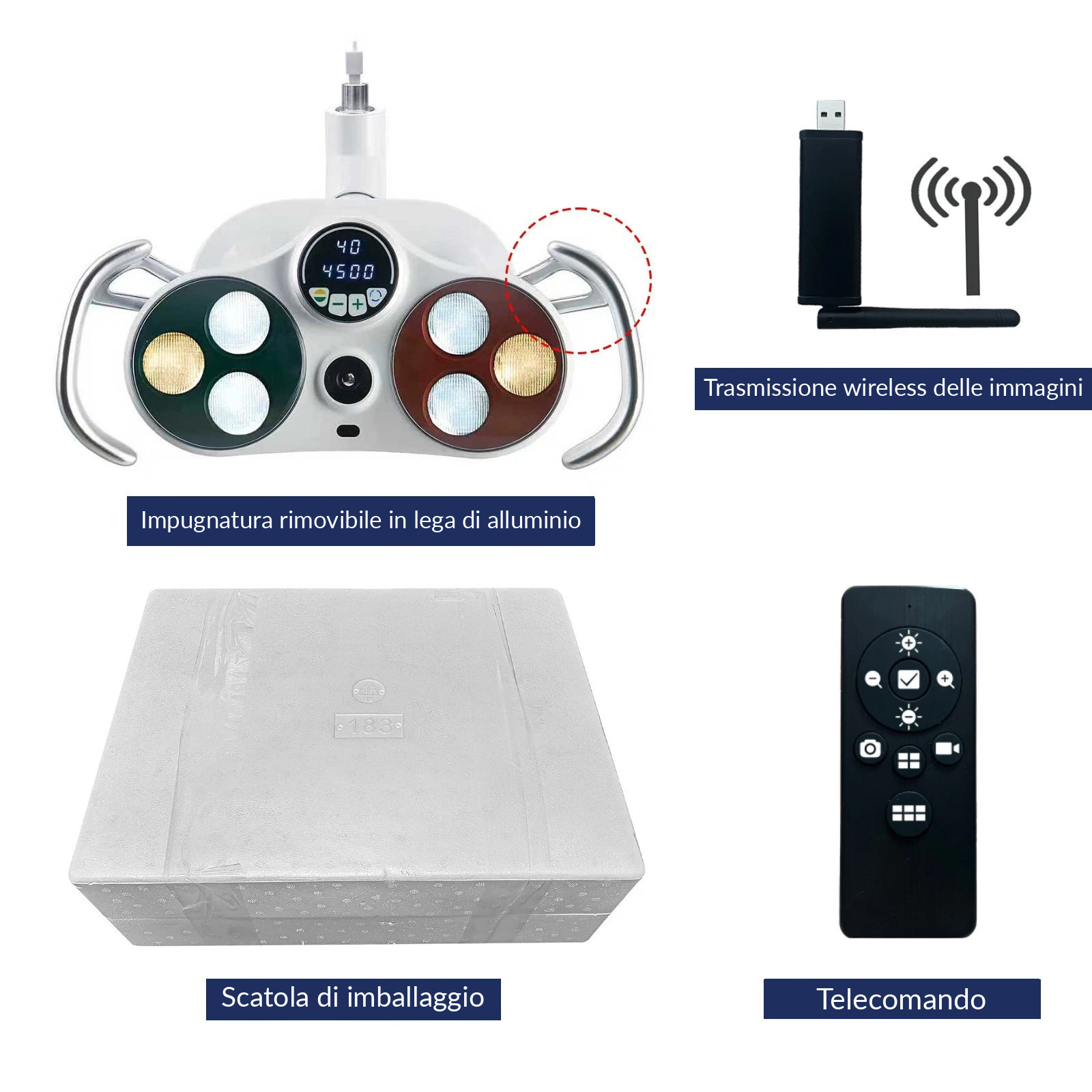 Lampada scialitica a LED da pavimento KY KY-P183-2 con telecamera wireless integrata