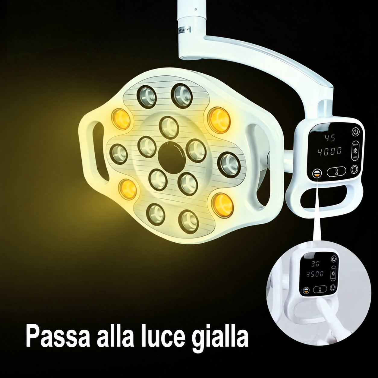 Lampada sala operatoria dentale a LED KY-P132 22 mm con videocamera wireless integrata Lampada sala operatoria dentale a LED KY-P132 22 mm con videocamera wireless integrata