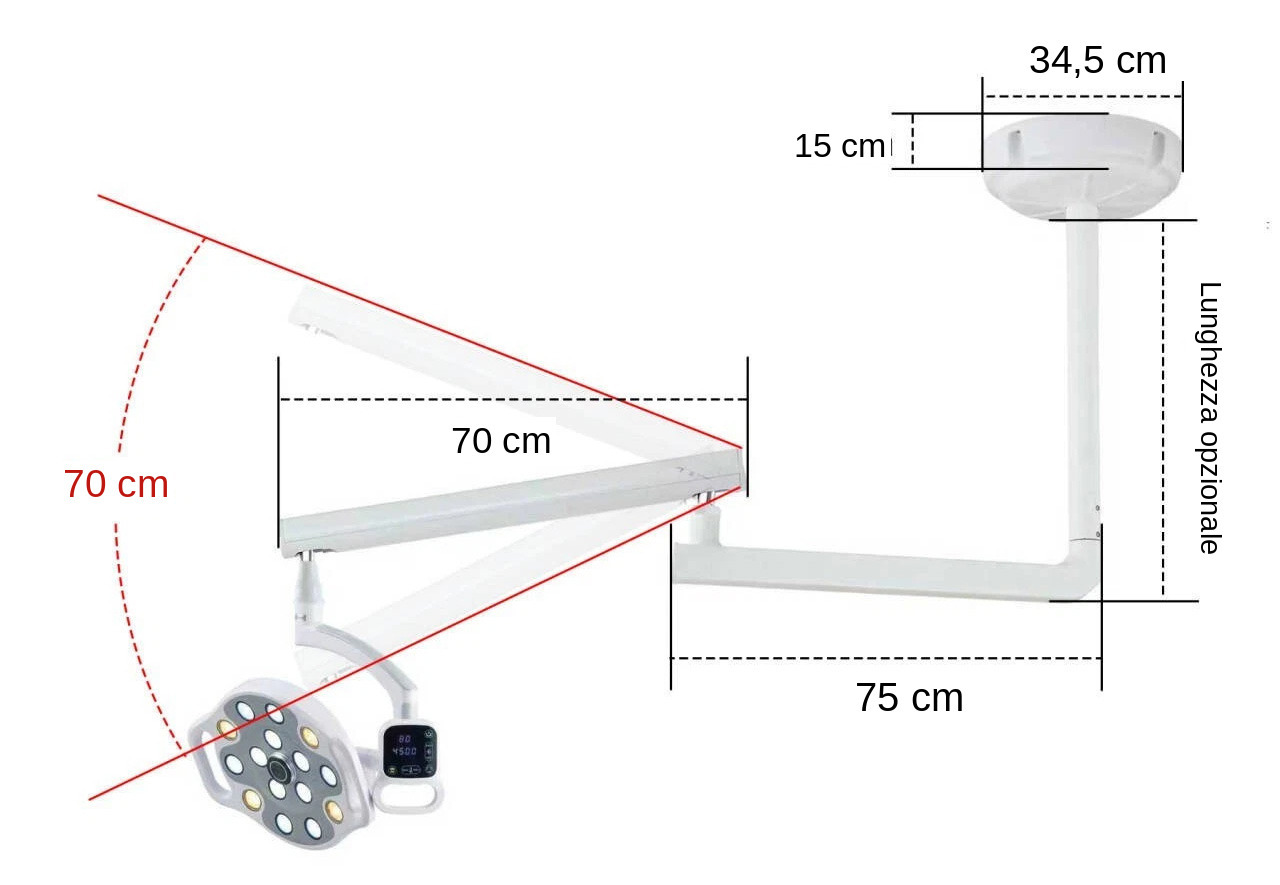 Lampada sala operatoria dentale a LED da soffitto KY KY-P132-1 con telecamera wireless integrata Lampada sala operatoria dentale a LED da soffitto KY KY-P132-1 con telecamera wireless integrata