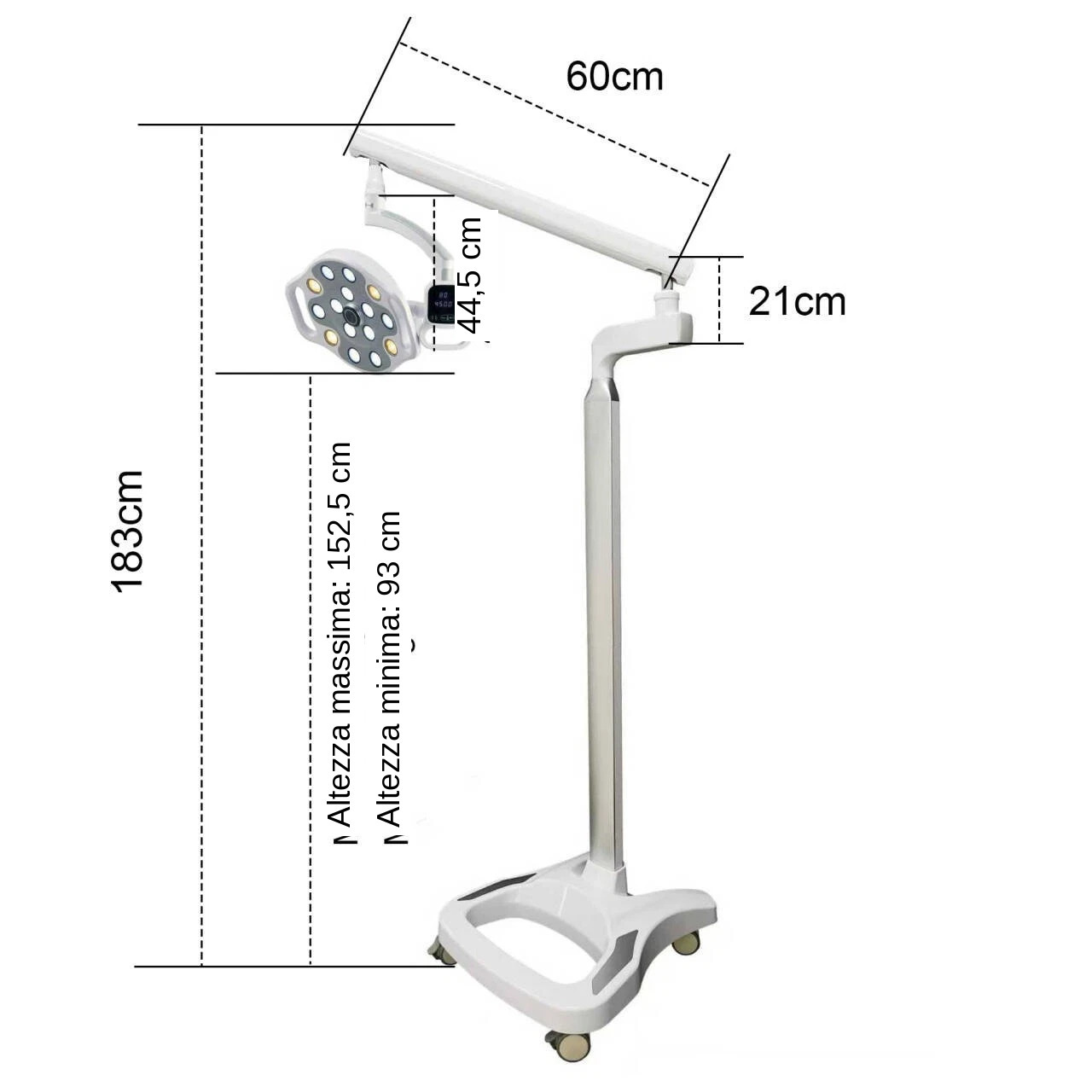 Lampada scialitica dentale a LED da pavimento KY KY-P132-2 con videocamera wireless integrata Lampada scialitica dentale a LED da pavimento KY KY-P132-2 con videocamera wireless integrata