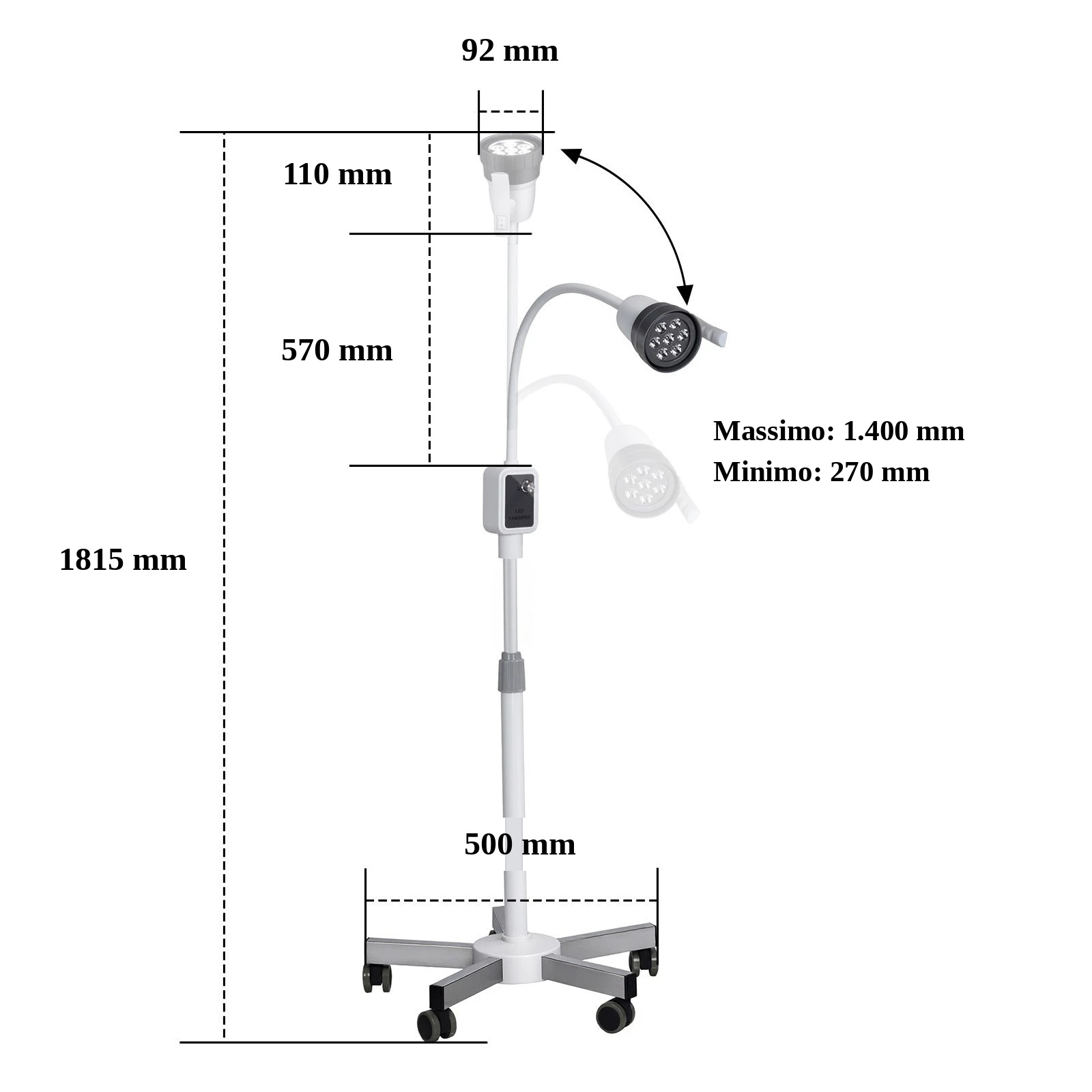 Lampade diagnostiche mediche Micare JD1000L, luce fredda a LED da 15W Lampade diagnostiche mediche Micare JD1000L, luce fredda a LED da 15W