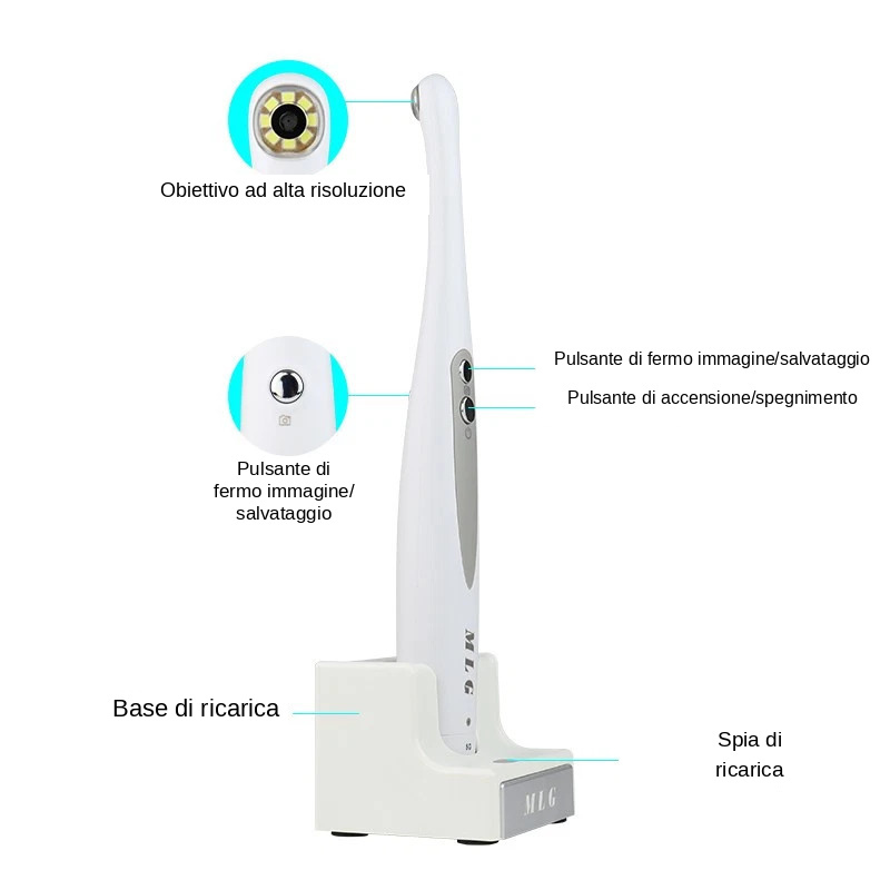 Telecamera intraorale wireless per odontoiatria MLG CF680, 1080P, con 8 luci LED Telecamera intraorale wireless per odontoiatria MLG CF680, 1080P, con 8 luci LED