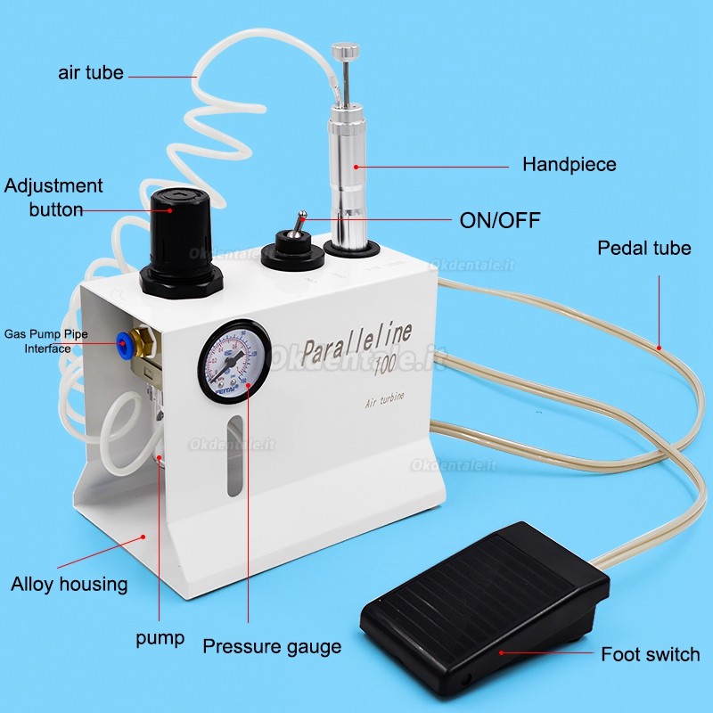 Paralleline 100 Turbina per laboratorio dentale 420000giri/min o 320000giri/min