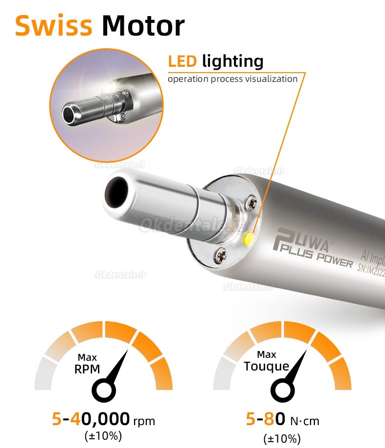 Pluspower® Ai Touch Motore chirurgico implantologia con contrangolo 20:1