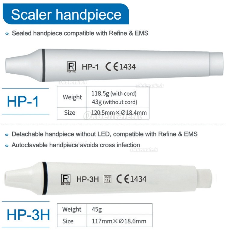 Refine® HP1/HP3/HP5L/HP6L Manipolo ablatore ad ultrasuoni compatibile con EMS Woodpecker