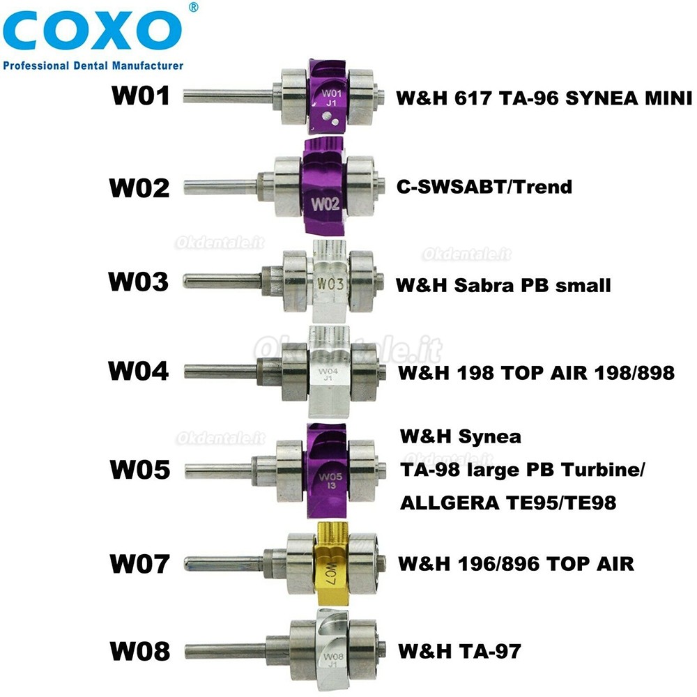 Cartuccia del rotore di ricambio dentale COXO per manipolo a turbina ad alta velocità W&H