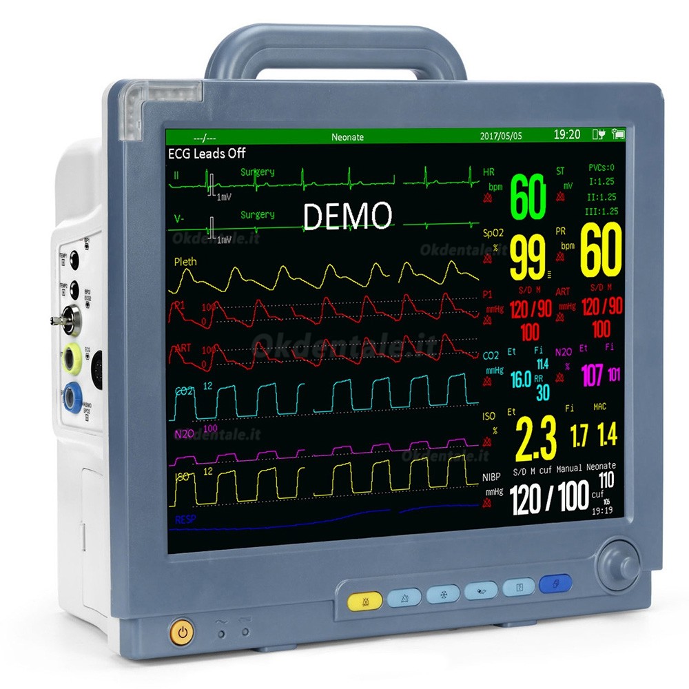 Monitor multiparametrico SINNOR SNP9000M da 15'' con 8 parametri e touchscreen Monitor multiparametrico SINNOR SNP9000M da 15'' con 8 parametri e touchscreen