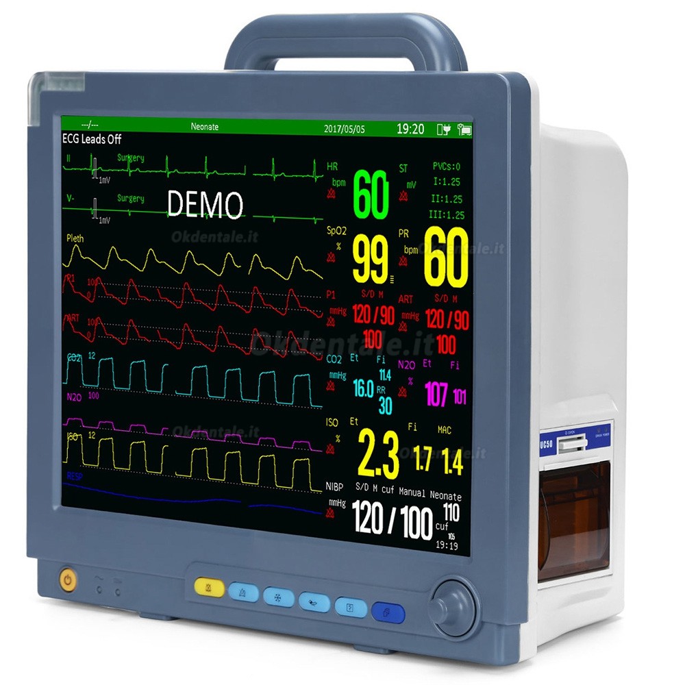 Monitor multiparametrico SINNOR SNP9000M da 15'' con 8 parametri e touchscreen