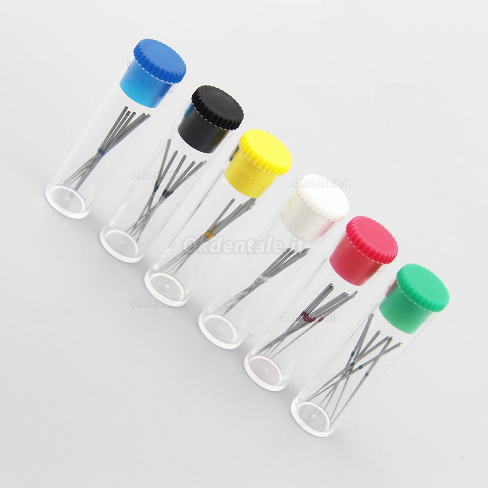 6 Bottiglia Woodpecker Endodonzia Niti U-FILE per Pulizia dentale Lime endodontiche K #15-40