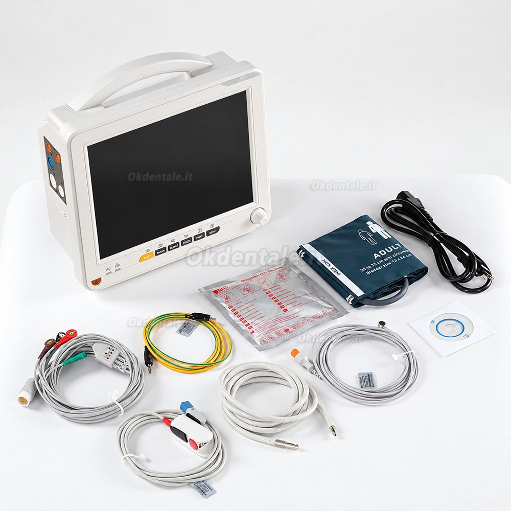 Monitor paziente multiparametrico SINNOR SNP9000N 12'' 6 parametri (ECG, RESP, TEMP, NIBP, SPO2, PR)