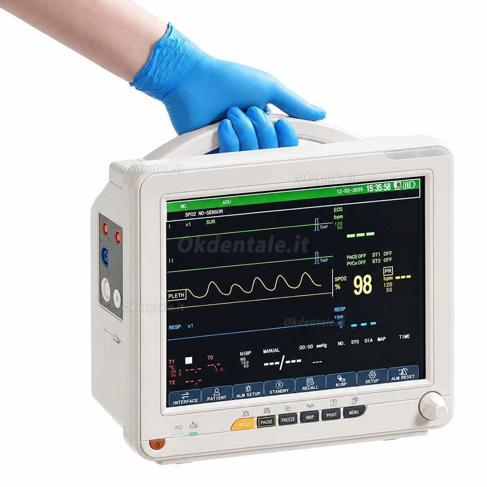 Monitor paziente multiparametrico SINNOR SNP9000N 12'' 6 parametri (ECG, RESP, TEMP, NIBP, SPO2, PR)