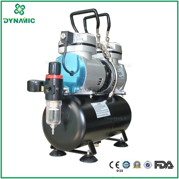 Dynamic TC196 Compressore portatile senza olio silenziato odontoiatrico 250W(1/3HP) 3.5L