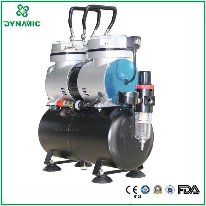 Dynamic TC196 Compressore portatile senza olio silenziato odontoiatrico 250W(1/3HP) 3.5L