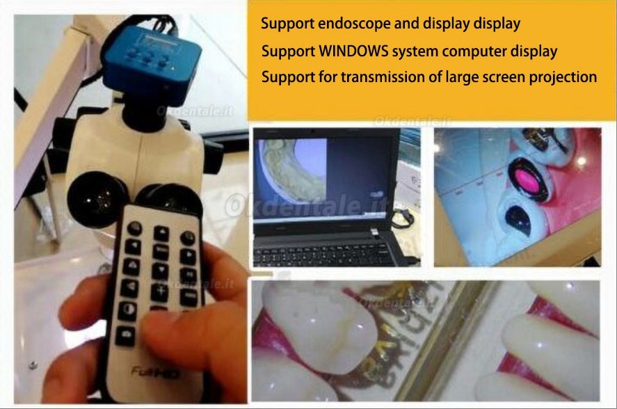 Microscopio operatorio per terapia canalare dentale con fotocamera e 5w lampada led