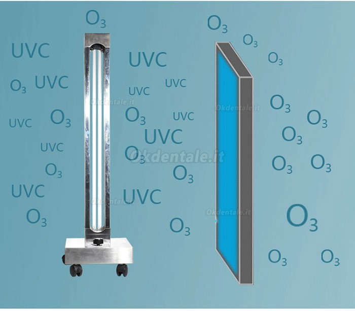 150W Mobile UV + Ozone Disinfezione Carrello Uvc Lampada Di Sterilizzazione Lampada Uvc Lampada Di Sterilizzazione a Luce Ultravioletta Germicida