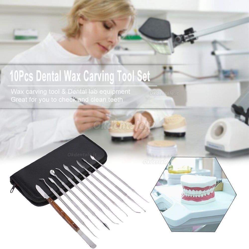10Pcs Wax Carving Strumento Set Strumento Dentale Kit Versatile Attrezzature Di Laboratorio
