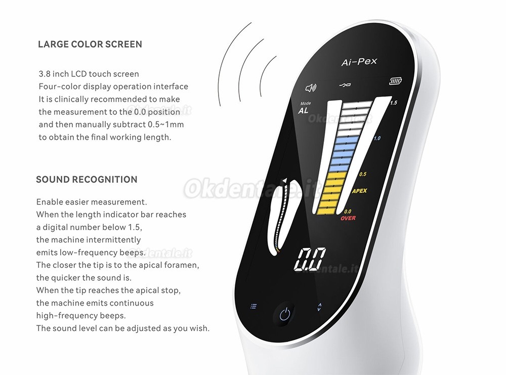 Rilevatore apicale dentale Woodpecker Ai-Pex con funzione Pulp Tester