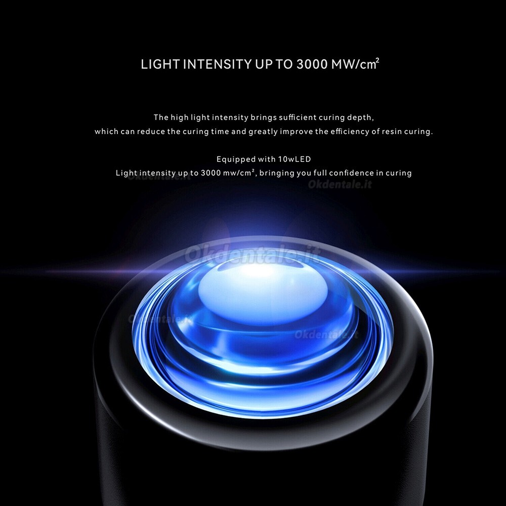 Lampada fotopolimerizzante Woodpecker O-Star LED ad ampio spettro 3000mW/cm² con rilevamento carie Lampada fotopolimerizzante Woodpecker O-Star LED ad ampio spettro 3000mW/cm² con rilevamento carie