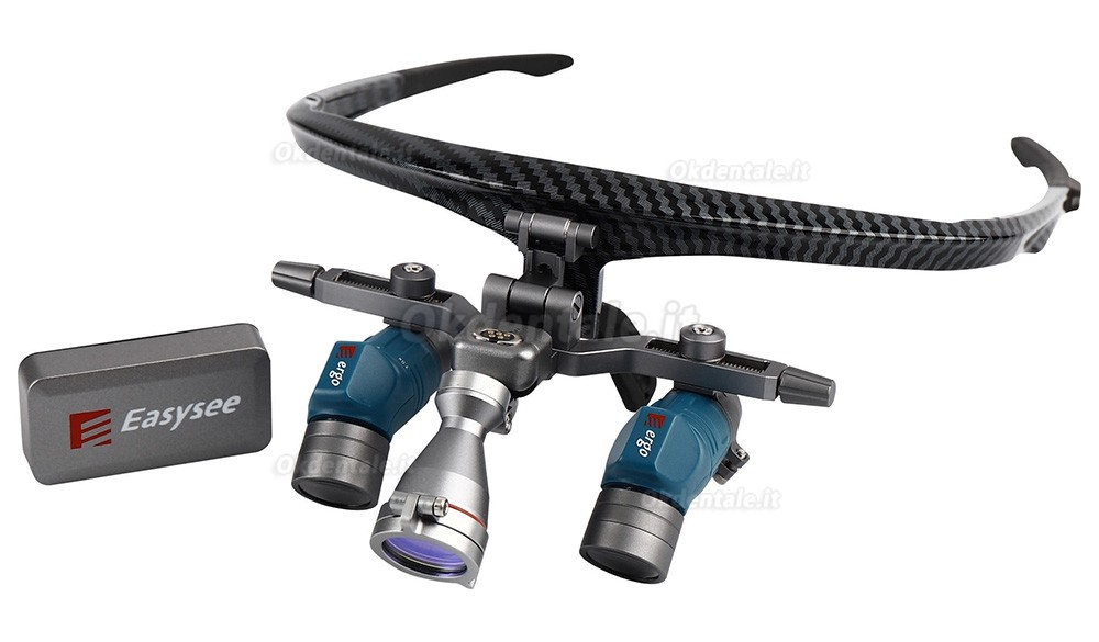 Occhialini d'ingrandimento dentali YUYO EL+WL-ii (zoom 3,5x, 5x, 7x) con lampada frontale odontoiatrica