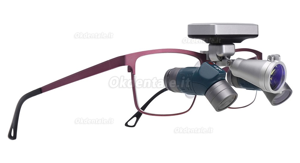 Occhialini d'ingrandimento dentali YUYO ET-2+WL-2-001-II con 3,5x, 5x e 7x + lampada frontale chirurgica