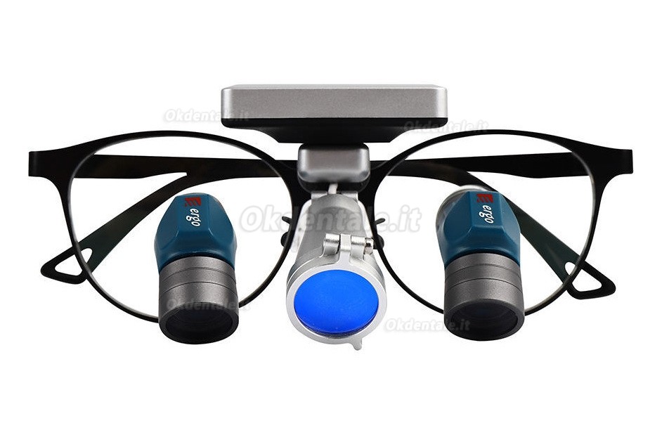 Occhialini d'ingrandimento dentali YUYO ET-2+WL-2-001-II con 3,5x, 5x e 7x + lampada frontale chirurgica