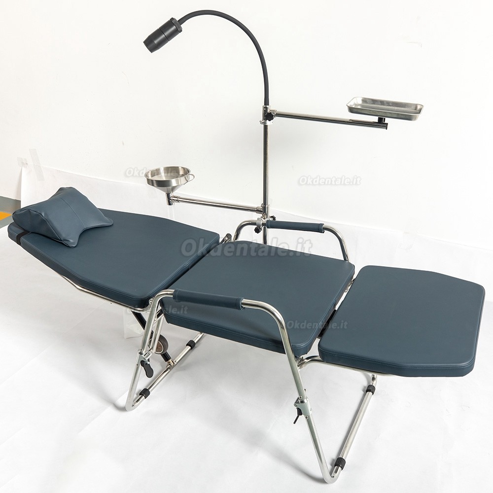 Greeloy GU-P101 Poltrona odontoiatrica portatile pieghevole con vassoio per strumenti e zaino